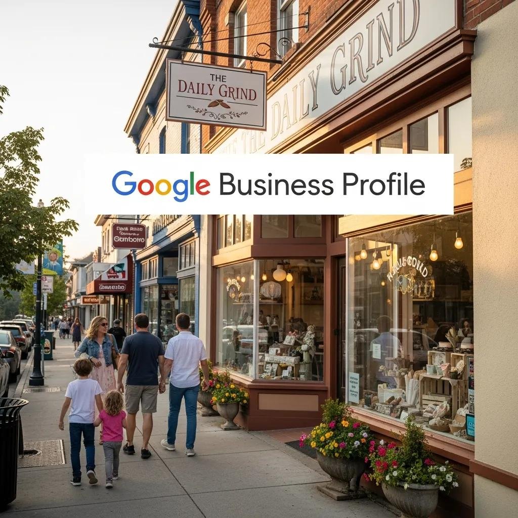 Local business storefront with Google Business Profile sign, highlighting local SEO importance