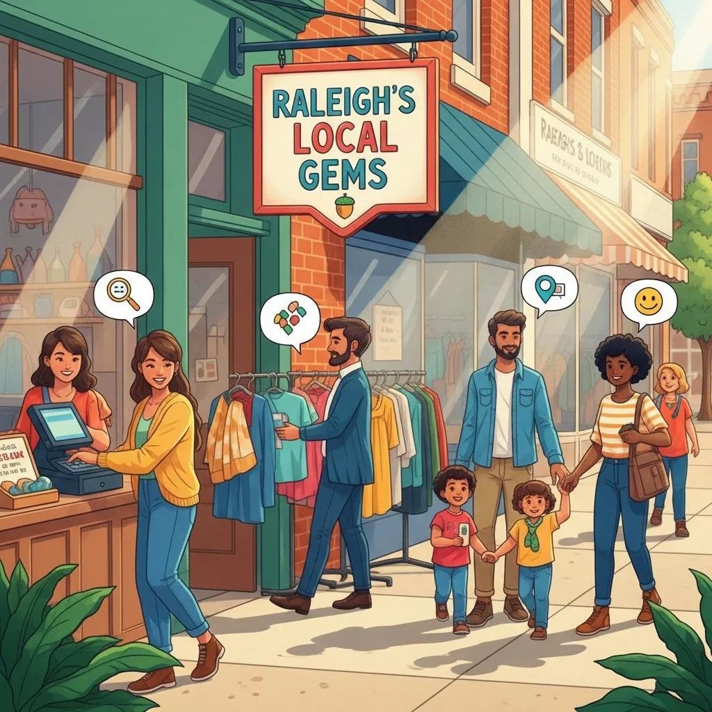 Local customers engaging with a small business in Raleigh, showcasing community benefits of local SEO