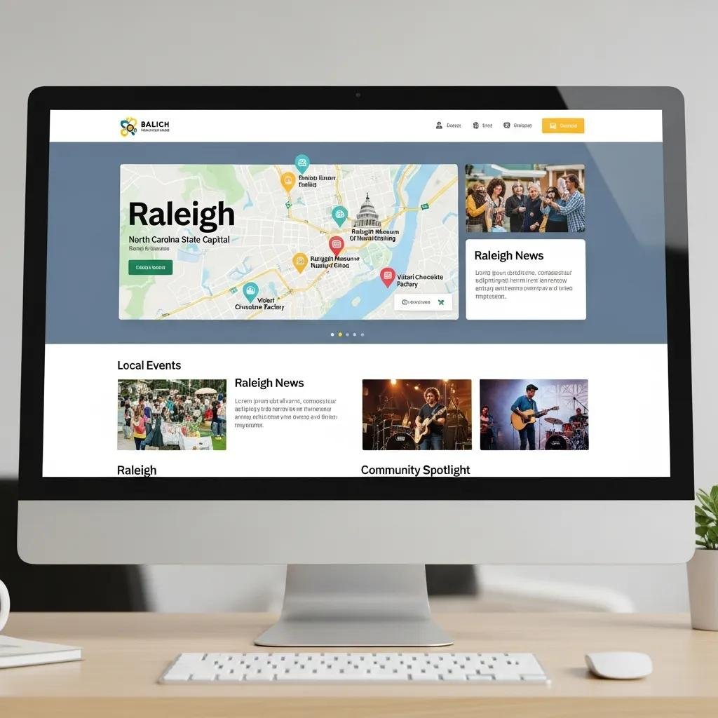 Website design mockup showcasing GEO-targeted elements for Raleigh businesses